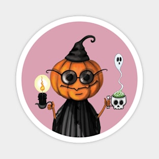 Pumpkin boy with coffee Magnet